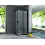 Cabine de douche d'angle avec porte coulissante Noir